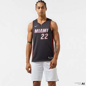 Resim Nike Miami Heat Icon Erkek Siyah Basketbol Forması 