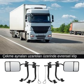 Resim Çekme Aynası Uzatmaları - Takılıp Çıkarılabilir Kamyon Ayna Uzatıcıları 2'li,Dönebilen Dışbükey Geri Görüş Lens Uzantıları Kamyonet SUV Minibüs 