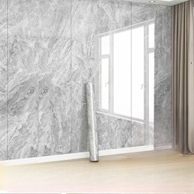 Resim Su Geçirmez Mermer Desenli Duvar Kağıdı - Kendinden Yapışkanlı, Nem ve Yağ Geçirmez Mobilya, Dolaplar ve Mutfak Arka Duvar Kağıdı için, Kalınlaştırılmış Dokulu, Oda Görünümü için Geliştirilmiş, Mutfak Duvar Kağıdı 