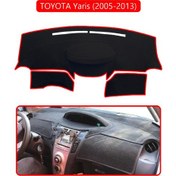 Resim Toyota Yaris 2005-2013 Torpido Koruma Halısı Kırmızı Kenar 