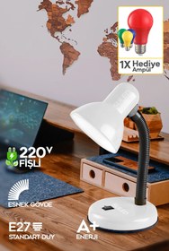 Resim SULED Masa Lambası E27 Standart Ampül 220V Esnek Açısı Ayarlanabilir Çocuk Odası ve Çalışma Lambası 