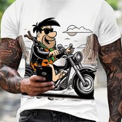 Resim Yeni 3D Dijital Baskılı Erkek T-shirt, Sokak Karikatür Motosikletli Çocuk Deseni, Erkekler İçin Serin Yaz Üstü, Sokak Modası Trend Kısa Kollu, Gevşek ve Rahat Üst 