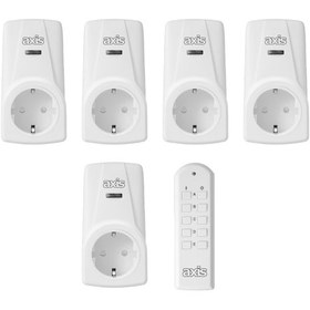 Resim Axıs Beşli Uzaktan Kumandalı Priz Set 3680 W 
