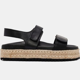 Resim Nelyum Kadın Siyah Gerçek Deri Sandalet Siyah 