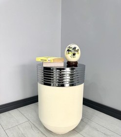 Resim Elegant Dekoratif Krom Darbuka Krem Sehpa 60cm Elgnt60krmsehb 