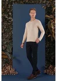 Resim Ts 870 Slim Fit Bej Spor T-shirt Bej 