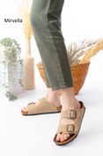 Resim mirvella unisex çift tokalı terlik konforlu ev dışarı & terliği 