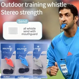 Resim Erime Dolphine Profesyonel Çift Tonlu Spor Hakem Düdüğü - Yüksek ve Yumuşak Sesli, Basketbol, Futbol Antrenörleri, Eğitmenler, Hakemler için Dayanıklı ABS Düdük - 2 Ağızlık ve Taşıma Kılıfı Dahil 