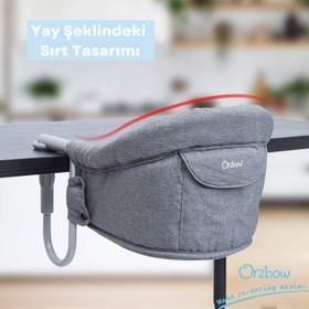 Resim 5 Nokta Emniyetli Taşınabilir Masaya Monte Mama Sandalyesi - Gri 