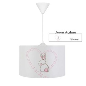 Resim HV331 Kalp ve Tavşanlı Çocuk Odası Sarkıt Avize 