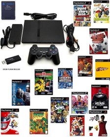 Resim Sony Playstation 2 + 1 Adet Kol + Memory Kart 32Gb Flas Disk + 38 Adet Oyun 