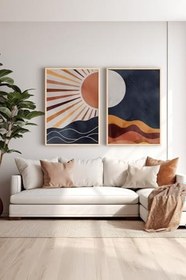 Resim Artavessa 2 Parça Gerçek Ahşap Renkli Çerçeveli Tablo Seti - Model 31, 33 x 48 
