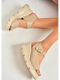 Resim Fox Shoes U312252209 Ten Kalın Tabanlı Kadın Sandalet Ten-suni Deri Ten Rengi 