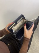 Resim Derkon Hakiki Deri Unısex Telefon Ve Kalem Bölmeli Cüzdan 