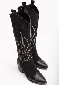 Resim MS SUGAR SHOES Sugar Kadın Siyah Nakışlı Kovboy Western Dallas Çizme 