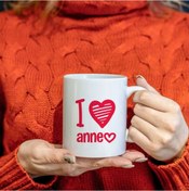 Resim Anneler Günü I Love Anne Baskılı Kupa Bardak Hk2629 