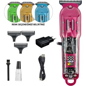 Resim Insua Saç Sakal Tıraş Makinesi Şarjlı LCD Ekran Profesyonel Insua HK-3900 Pembe 
