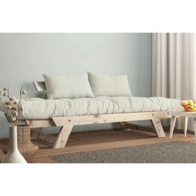 Resim Vivense Woodesk Adalar Masif Ahşap Kanepe, Natural-Kırık Beyaz Renk 
