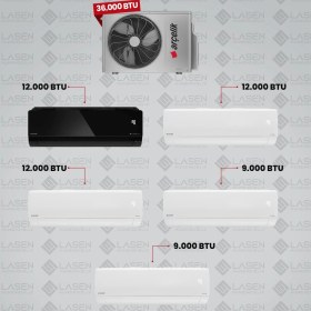 Resim Arçelik 1+5 Multi Sistem Klima / 36100 Md Pro Dış Ünite ( 2 Adet 9 Btu Beyaz + 2 Adet 12 Btu Beyaz + 12 Btu Siyah Iç Üniteler ) 