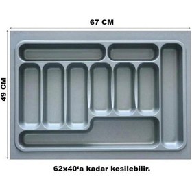 Resim 67 X 49 Cm Çekmece Içi Kaşıklık Gri 62x40 Cm'e Kadar Kesilebilir Gri 