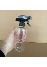 Resim 500 Ml Siyah Tetik Spreyli Uzun Silindir Plastik Şişe , 500 Cc Spreyli Plastik Şişe X 4 Adet 