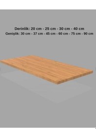 Resim 1 Adet Ahşap Raf - Suntalam Tekli Raf Bambu-30x75 Cm Çok Renkli 