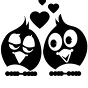 Resim Aşık Kuş Çift - Araç, Oto, Laptop, Duvar Uyumlu Sticker 20 20 Cm 