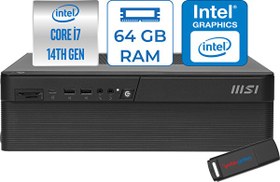 Resim MSI Pro DP80 Intel Core I7 5.4ghz 14700 64GB 1TB SSD UHD Graphics 770 Wi-Fi7 300W Psu Freedos Masaüstü Bilgisayar Bilgisayar A14G003EUF22 