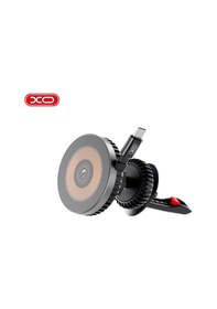 Resim 15w Magsafe Kablosuz Araç Şarjı Kancalı Telefon Tutucu Makaralı Kablo Siyah 