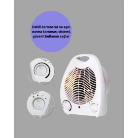 Resim Epilons Fanlı Elektrikli Isıtıcı – 3 Kademeli Isı Ayarı ve Güvenli Kullanım 