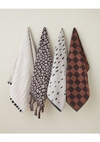 Resim English Home Savanna Check Pamuk Yüz Havlusu 50x80 Cm Kahve-açık Kahve Kahve-açık Kahve 