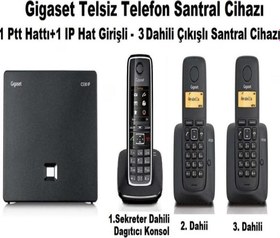 Resim C530 IP 3 Dahili Dect Telsiz Kablosuz Telefon Santrali Gigaset