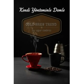 Resim PremiumPort Kırmızı Seramik Kahve Demleme Dripper, Pour Over Filtre Hazırlama Ekipmanı 