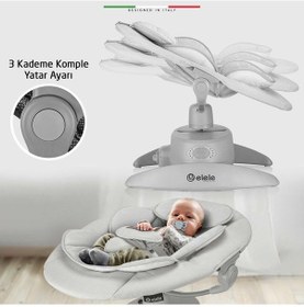 Resim Elele Roma Lüks Elektrikli Otomatik Sallanan Ana Kucağı 360 Dönebilen Kademeli Gri 