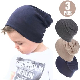 Resim 3'lü Paket Çocuklar için Sonbahar Kış Sıcak Bere, 2 ila 7 Yaş Arası İnce Soğuktan Koruyucu Şapka 