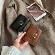 Resim 1 adet Kadın Vintage Cüzdan, Kart Tutucu ile Kompakt Sikke Cüzdanı, Snap Kapanış, Polyester Kaplı, Çok Fonksiyonlu El Çantası, Moda Aksesuarı|Vintage Cüzdan|Şık Cüzdan 