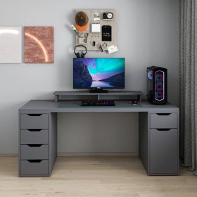 Resim Alen 180 Cm 5 Çekmeceli Dolaplı Çalışma & Oyuncu Masası - Antrasit Siyah 