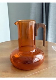 Resim Morponi Borosilikat Cam Akasya Saplı Luna Amber Sürahi 1200 Ml 