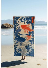 Resim Dijital Baskı Plaj Deniz Havlusu Modern Desenli Peştamal 80x160 Cm Hvl0064 Renkli 