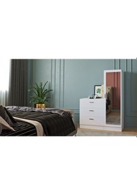 Resim Robin Home Lyana Aynalı Şifonyer Gardırop Beyaz 