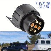 Resim 7 Pin'den 13 Pin'e Çekme Fıçı Bağlantısı, Kamyon Karavan Aksesuarları için Plastik Çekme Çubuğu Soketi, Römork ve Karavanlar için 12V Elektrik Dönüştürücü 
