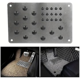 Resim Chuangyinshop Silvery Alüminyum Alaşım Oto Zemin Halısı Pedal Kapağı 8.66x5.91inch Araç Aksesuarları 