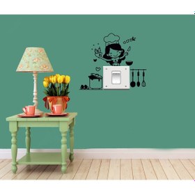 Resim Aşcı Kız Priz Sticker 