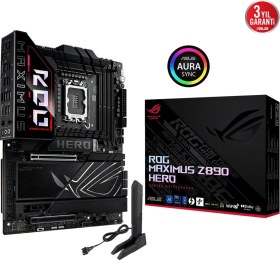 Resim Asus Rog Maxımus Z890 Hero, 8800MHZ, 4xddr5, 6x M.2, Hdmı, 2xthunderbolt, 4xtype-C, Wi-Fi 7, Bluetooth 5.4, Intel Core Ultra Cpu(Seri 2), LGA1851 Soket, Gaming Anakart 