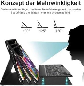 Resim M.TK moveteck Samsung Galaxy Tab S7 Fe S8 Plus Uyumlu 12.4inç Klavyeli Kılıfı Kalem Bölmeli Bluetooth Q Kılıf T970, mavi, Tek Ebat, s7fe-klaveye-mavi 