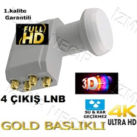 Resim 4 Çıkışlı Hd 3D 4K Uyumlu Lnb Dörtlü Elenbi Elenbe Uydu Anten Çan 