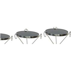 Resim Zigon Brc Küpe Model Sehpa Metal Gümüş Krom Renk Ayak Kırılmaz 