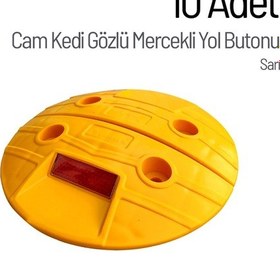 Resim 10'lu Cam Kedi Gözlü Mercekli Yol Butonu Seti-3677 