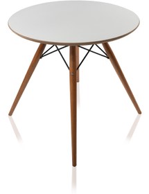Resim Dorcia Home Yuvarlak Ahşap Ayaklı Ahşap Masa 