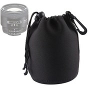 Resim Sones Neopren Slr Kamera Lensi Taşıma Çantası Karabinalı Kese Çantası, Boyut: 10x14cm Siyah 